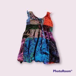 Peaceful People Patchwork Style Multi Colored Children's Size 8 Sleeveless